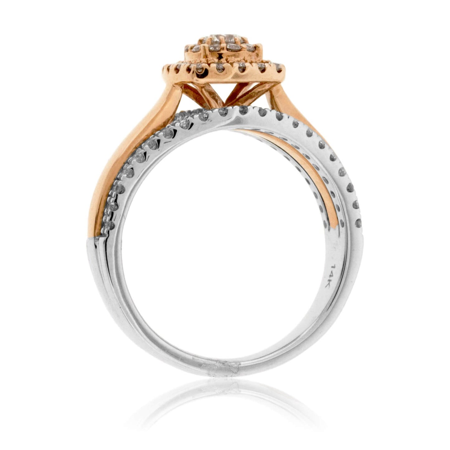 Two Tone Diamond Cluster Style Ring - Park City Jewelers