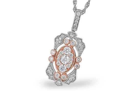 Two Toned Art Deco Style Pendant - Park City Jewelers