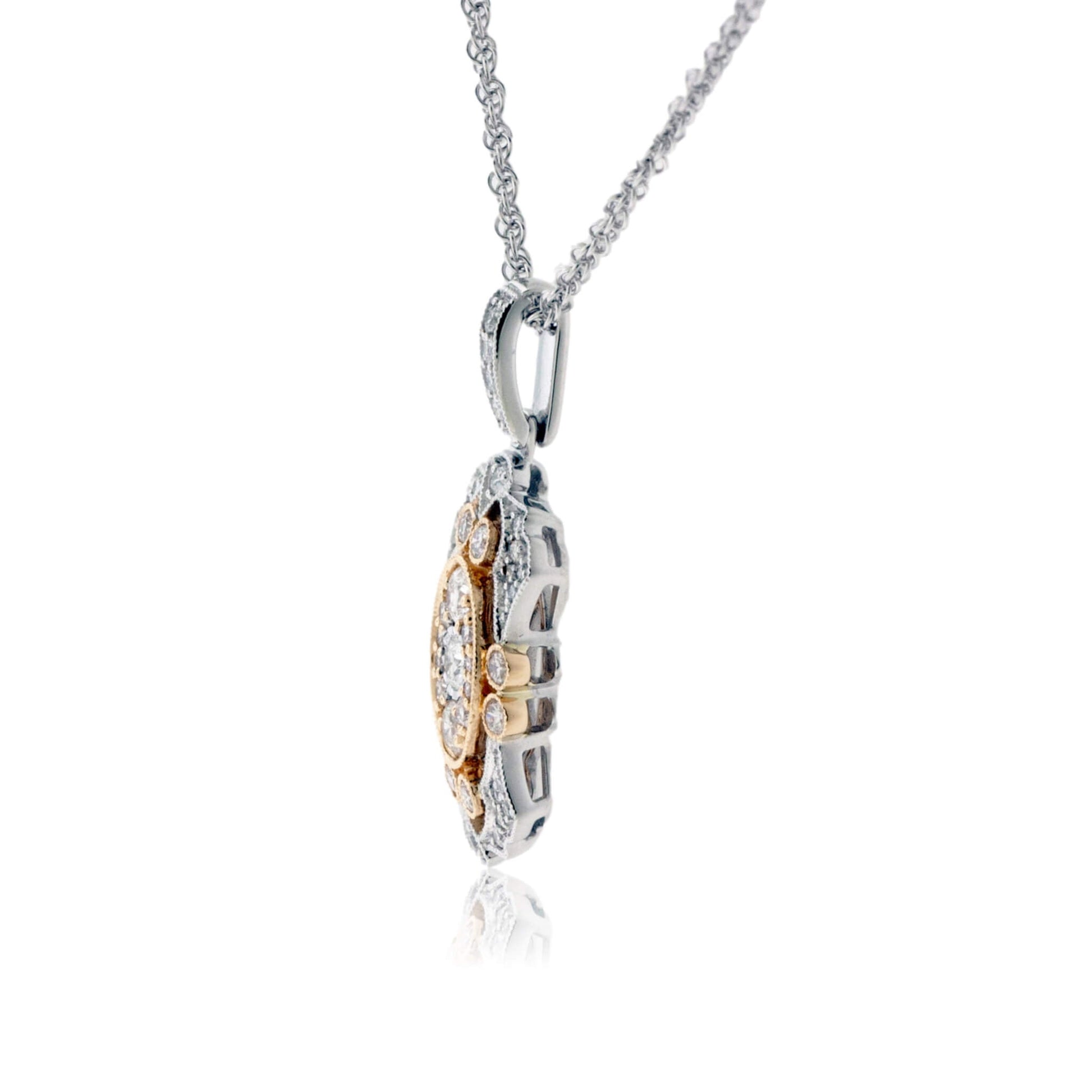 Two Toned Art Deco Style Pendant - Park City Jewelers