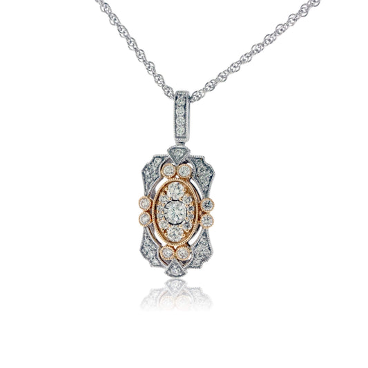 Two Toned Art Deco Style Pendant - Park City Jewelers