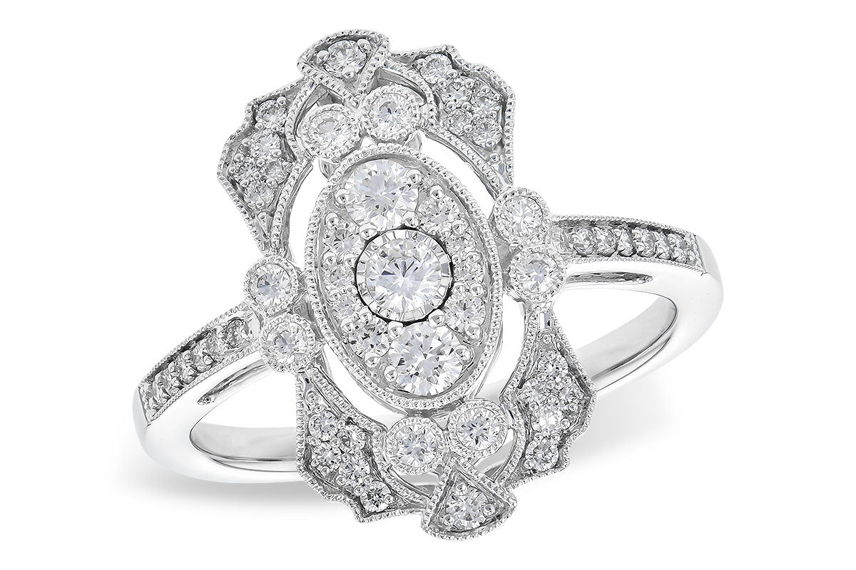 Two Toned Diamond Art Deco Style Ring - Park City Jewelers