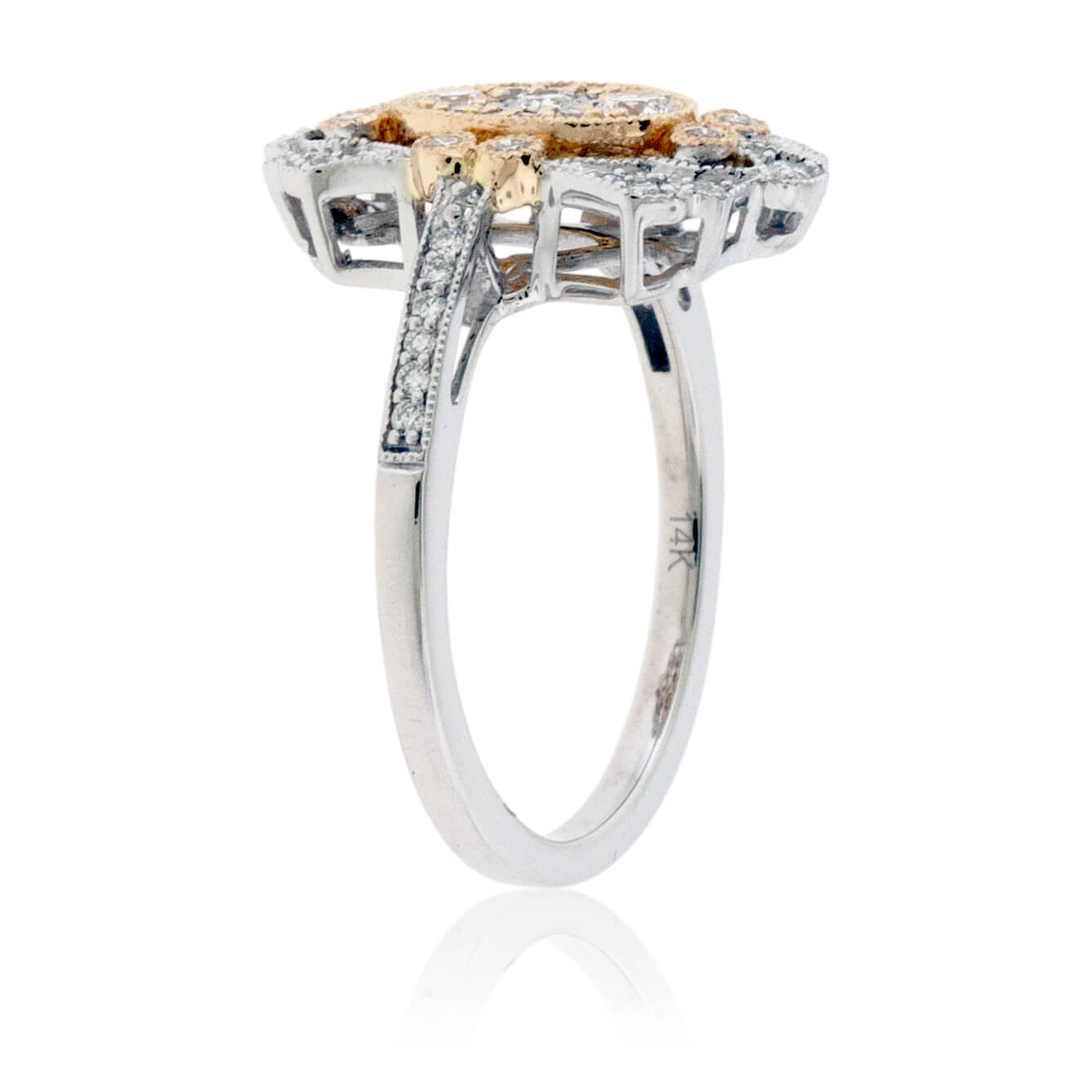 Two Toned Diamond Art Deco Style Ring - Park City Jewelers
