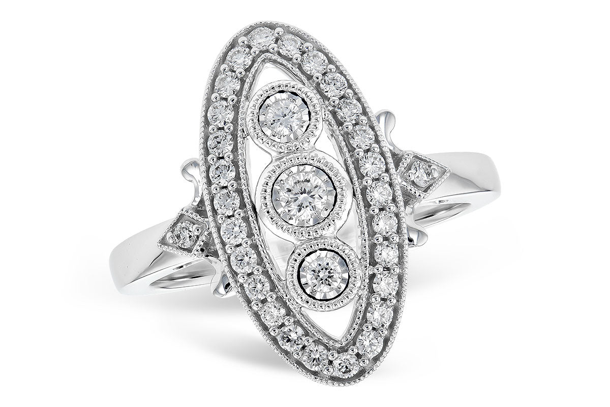 Two Toned Diamond Art Deco Style Ring - Park City Jewelers