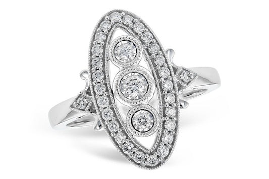 Two Toned Diamond Art Deco Style Ring - Park City Jewelers
