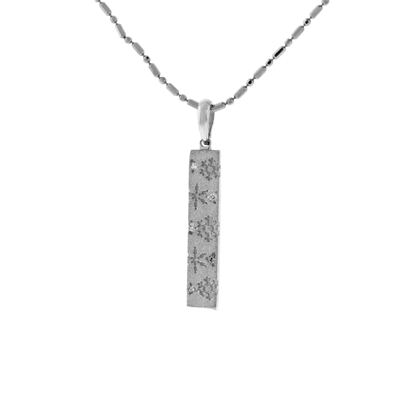 Vertical Diamond Flurry Snowflake Bar Necklace - Park City Jewelers