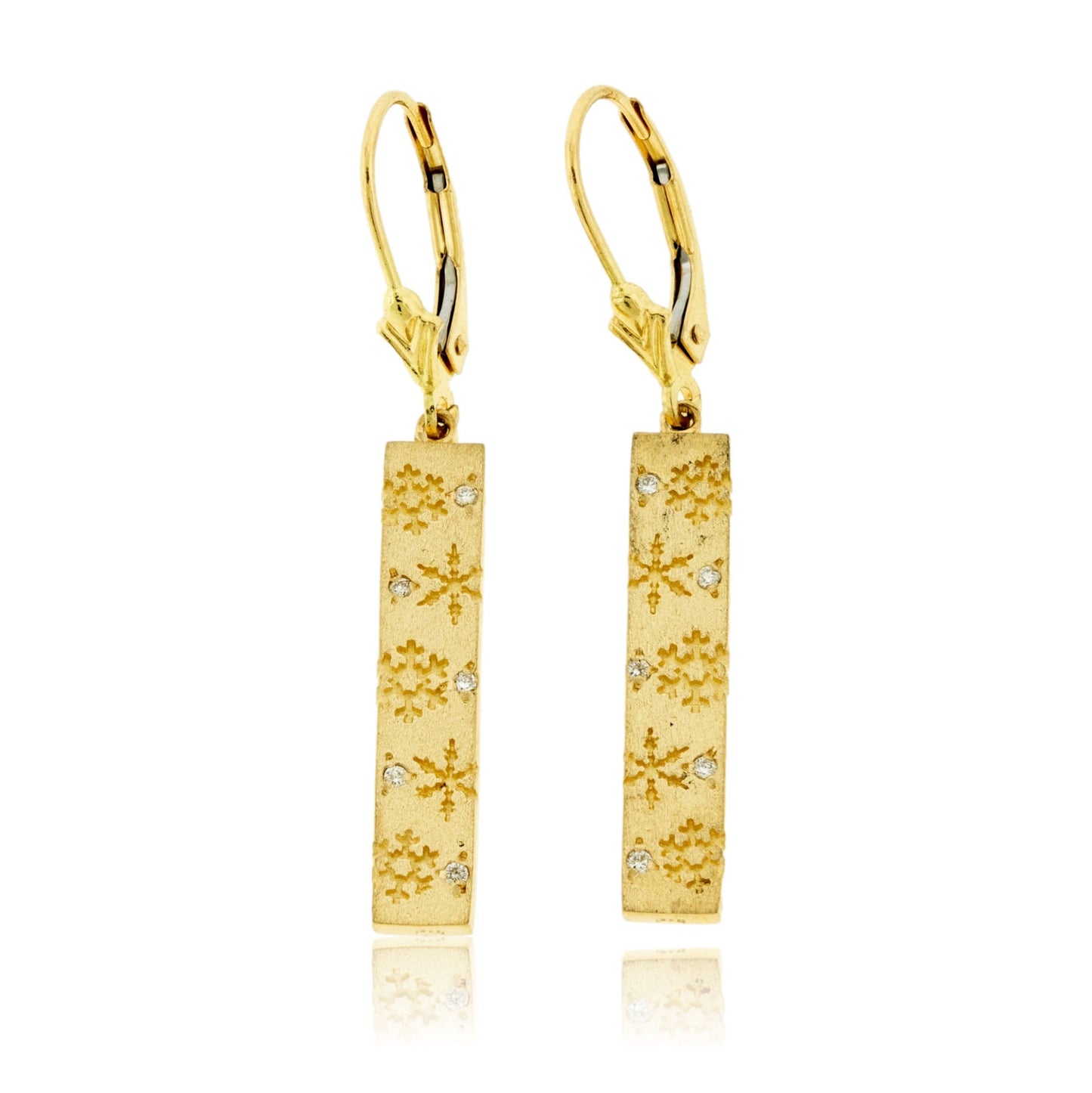 Vertical Diamond Flurry Snowflake Earrings - Park City Jewelers
