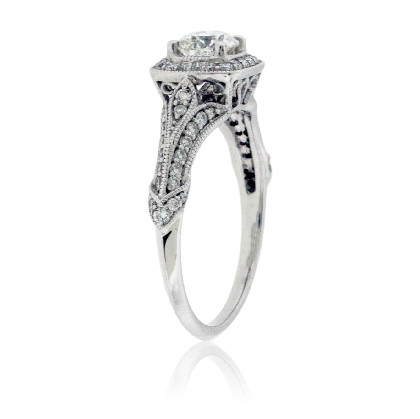 Vintage-Style Round Diamond Engagement Ring - Park City Jewelers