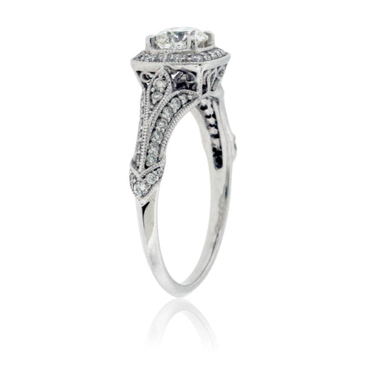 Vintage-Style Round Diamond Engagement Ring - Park City Jewelers