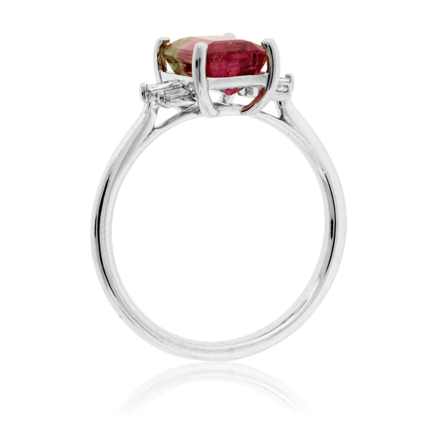 Watermelon Tourmaline & Diamond Baguette Ring - Park City Jewelers