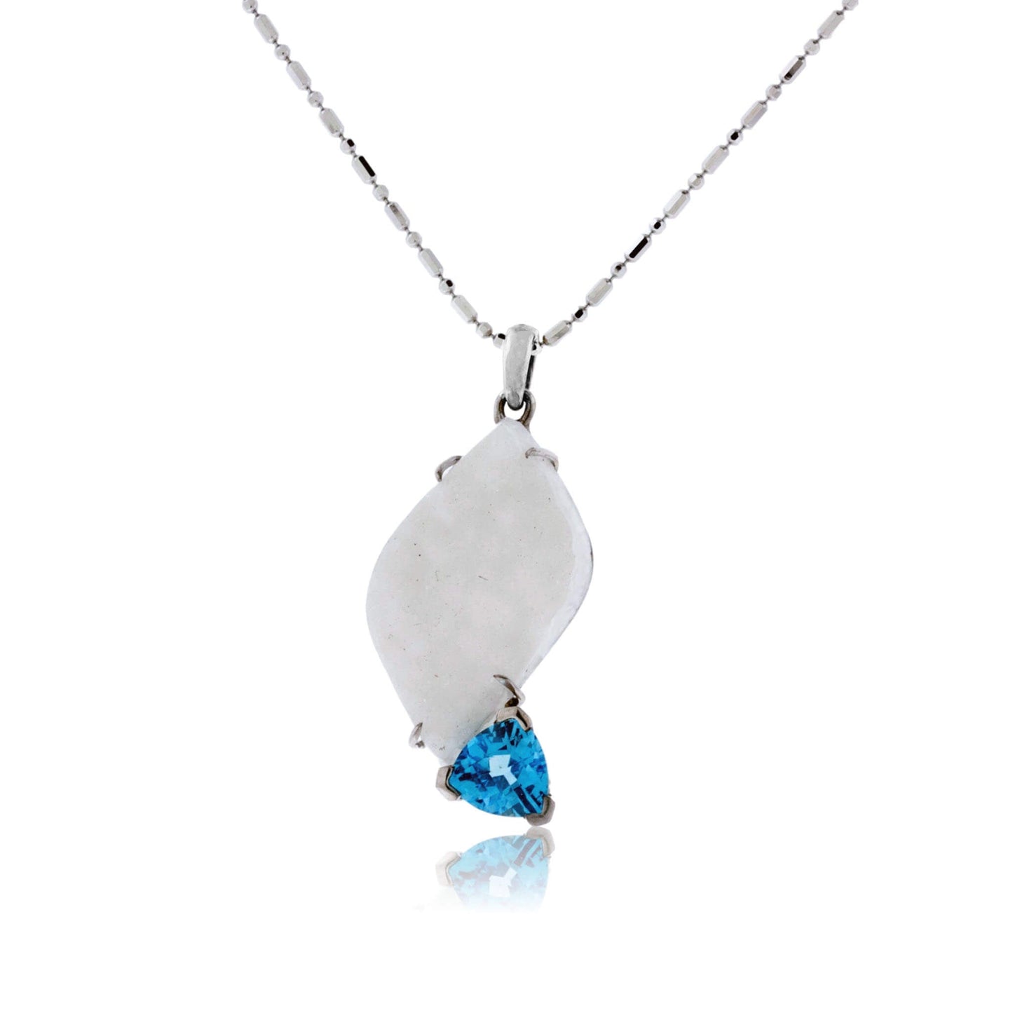 White Druzy and Blue Topaz Necklace - Park City Jewelers