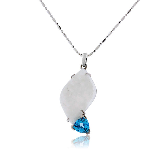 White Druzy and Blue Topaz Necklace - Park City Jewelers