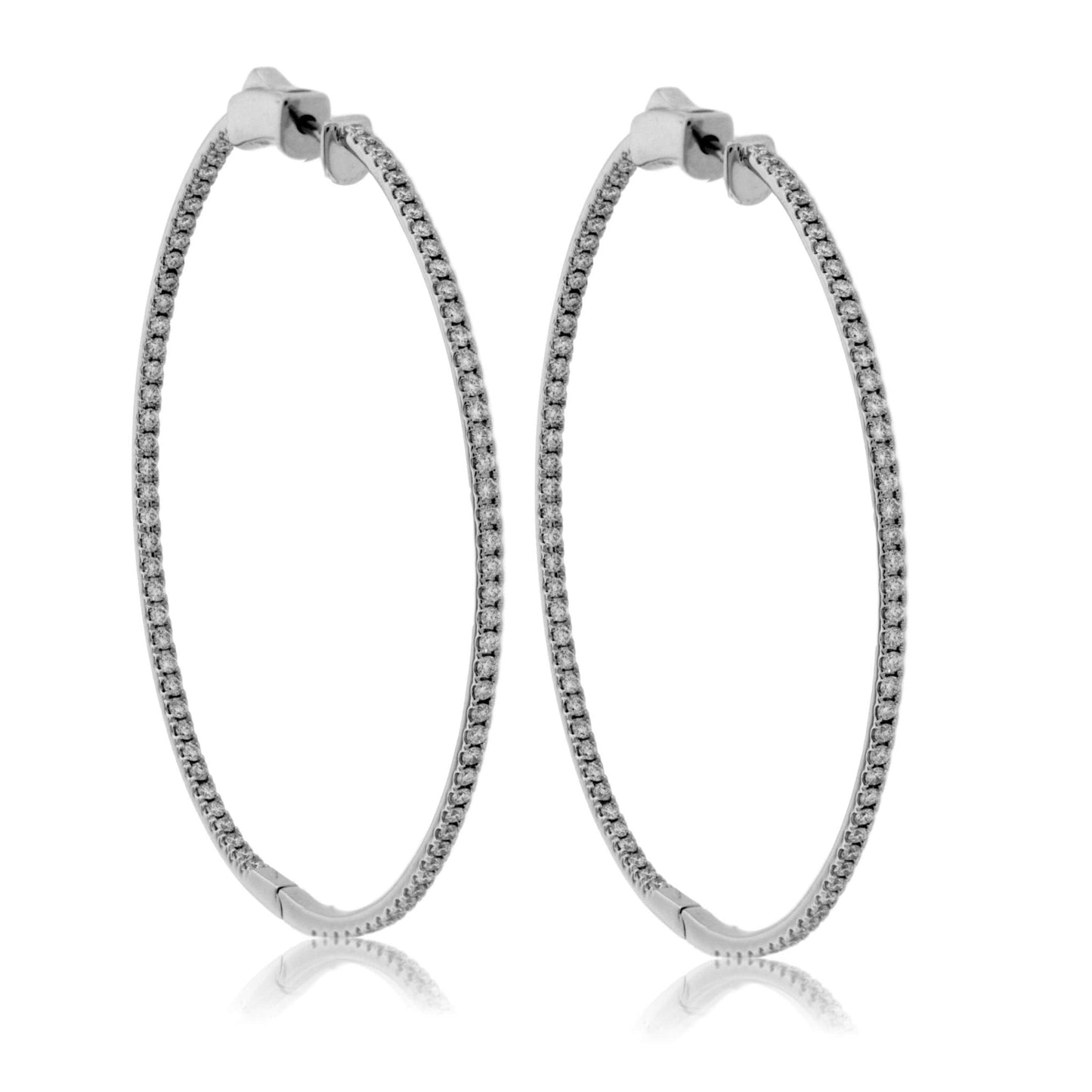 White Gold 2.0 Carat Inside Out Diamond Hoop Earrings - Park City Jewelers