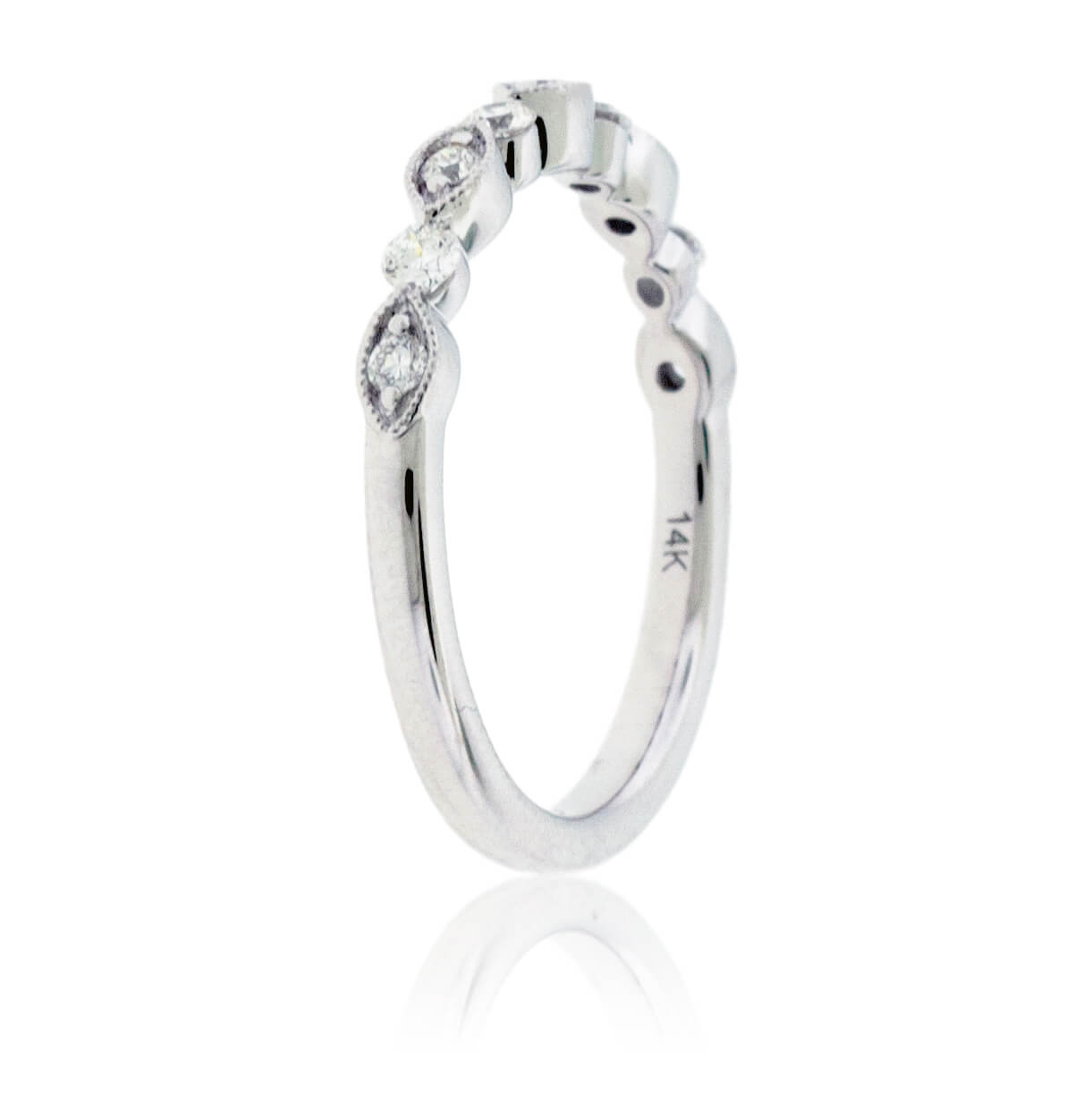 White Gold .25 Carat Diamond Scalloped Style Ring - Park City Jewelers