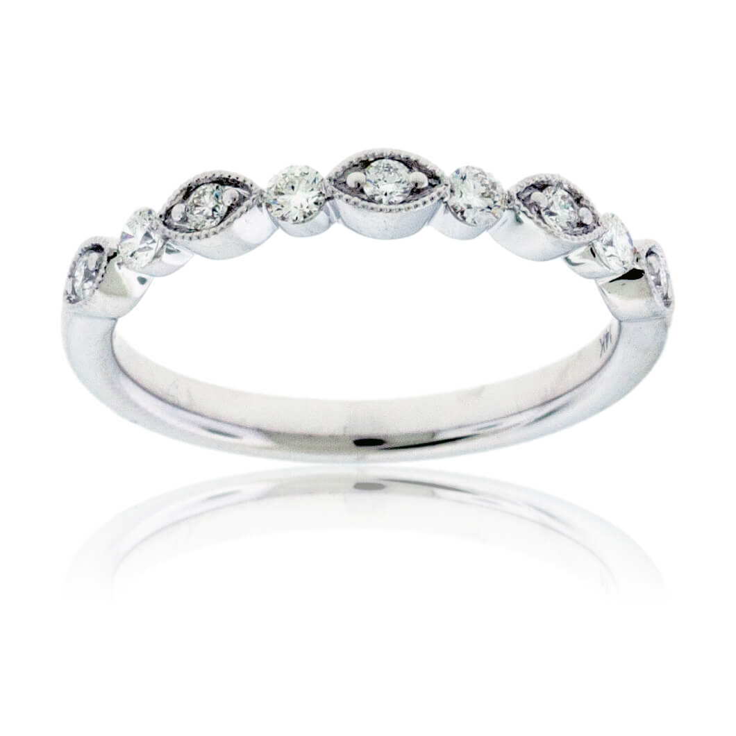White Gold .25 Carat Diamond Scalloped Style Ring - Park City Jewelers