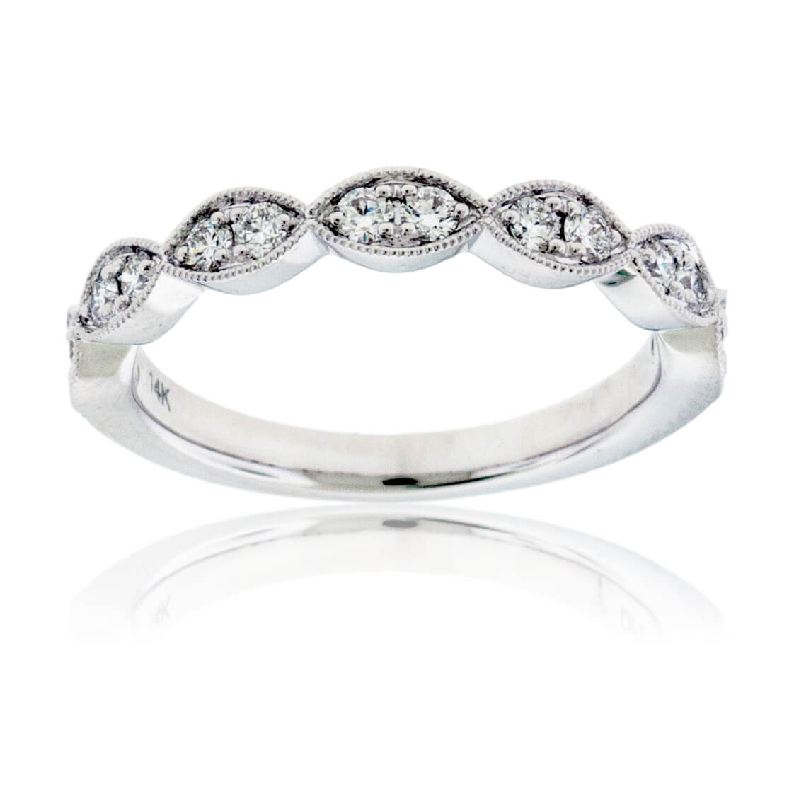 White Gold .34 Carat Diamond Scalloped Style Ring - Park City Jewelers