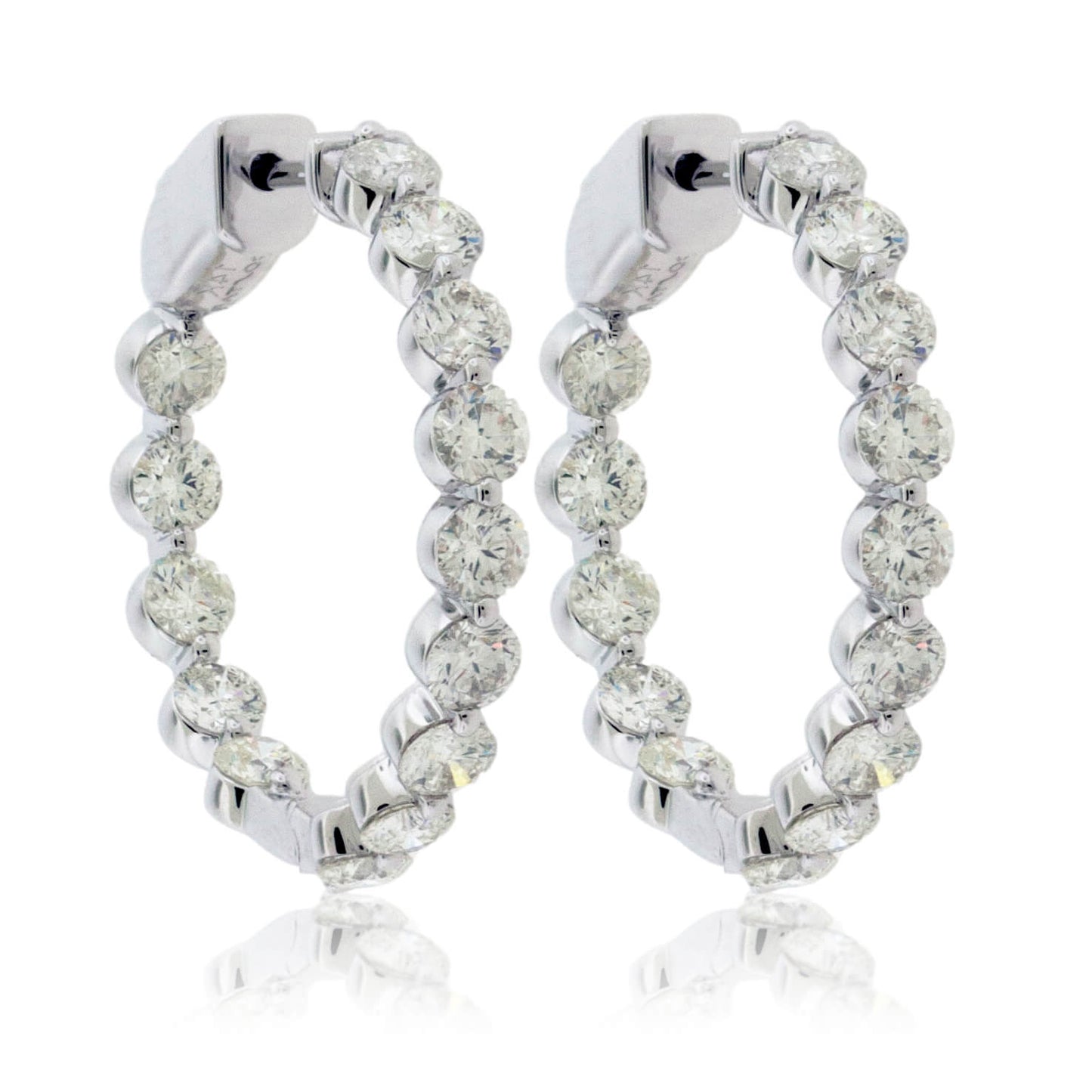 White Gold 3.60 Carat Diamond Inside Out Hoop Earrings - Park City Jewelers