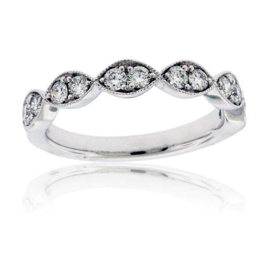 White Gold .50 Carat Diamond Scalloped Style Ring - Park City Jewelers
