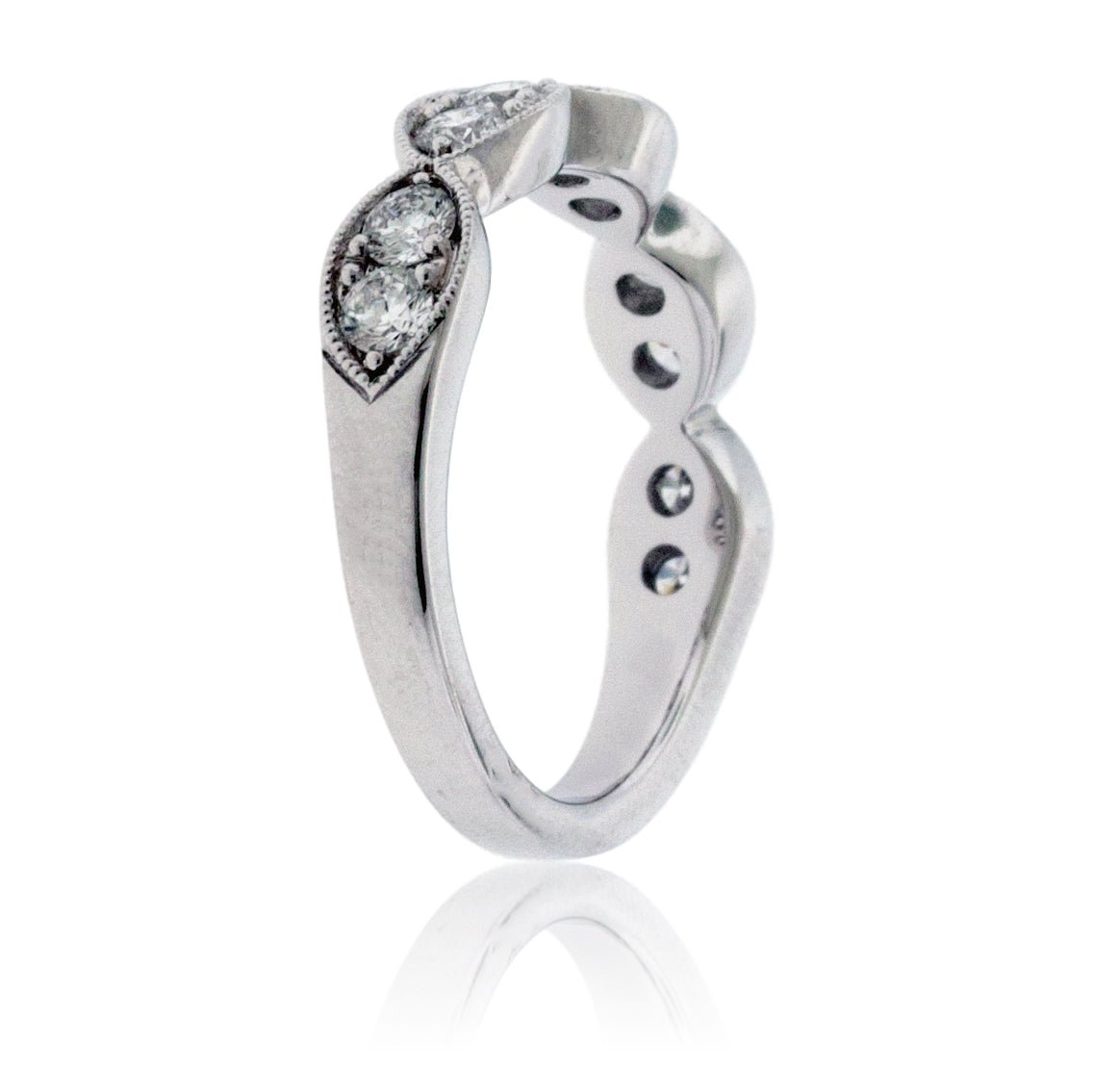 White Gold .75 Carat Diamond Scalloped Style Ring - Park City Jewelers