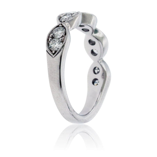 White Gold .75 Carat Diamond Scalloped Style Ring - Park City Jewelers