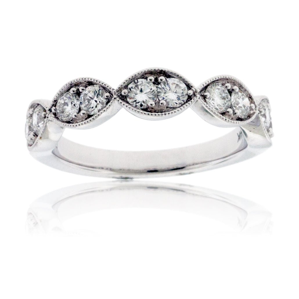 White Gold .75 Carat Diamond Scalloped Style Ring - Park City Jewelers