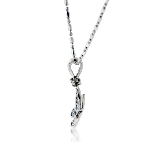White Gold Diamond Butterfly Pendant - Park City Jewelers