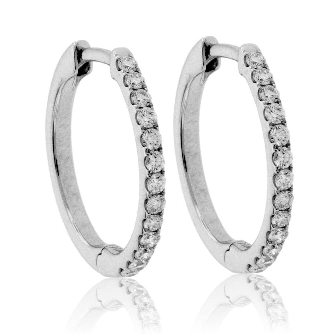 White Gold Diamond Hoop Earrings - Park City Jewelers