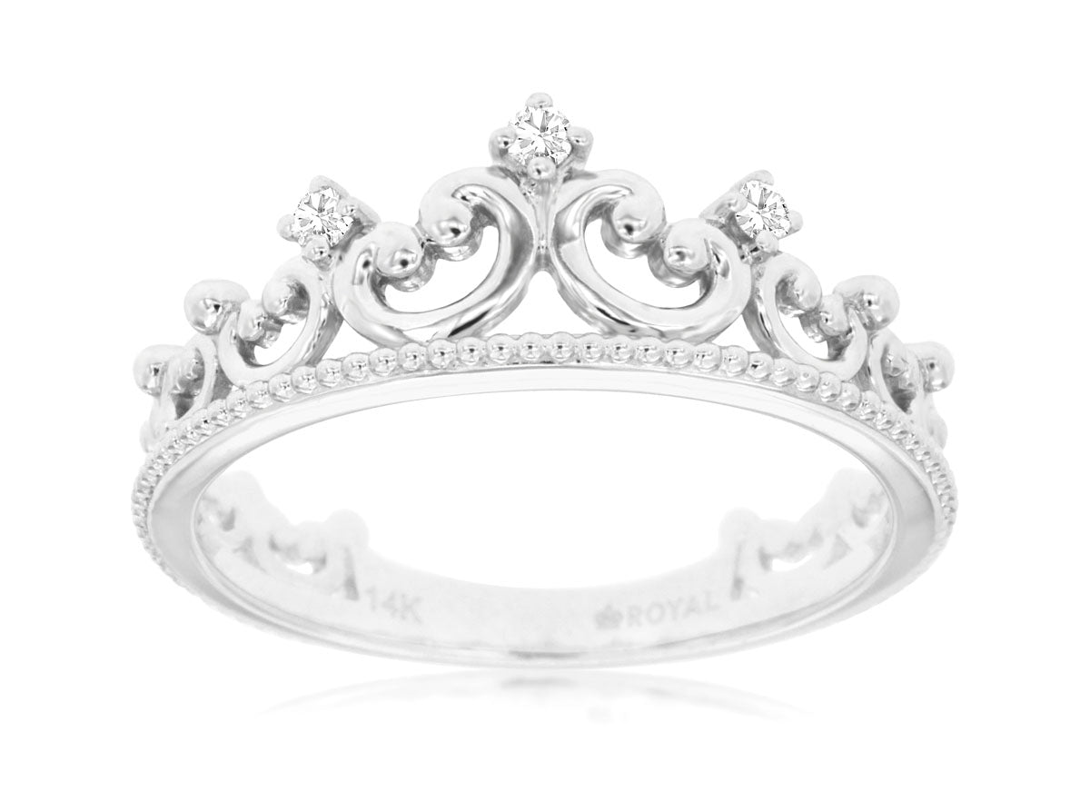 White Gold Stackable Tiara / Crown Band - Park City Jewelers