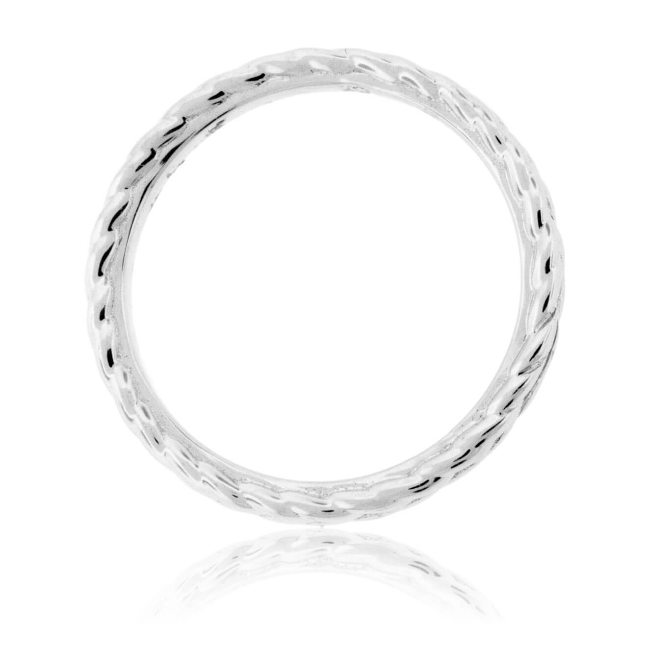 White Gold Textured Style Band - Park City Jewelers