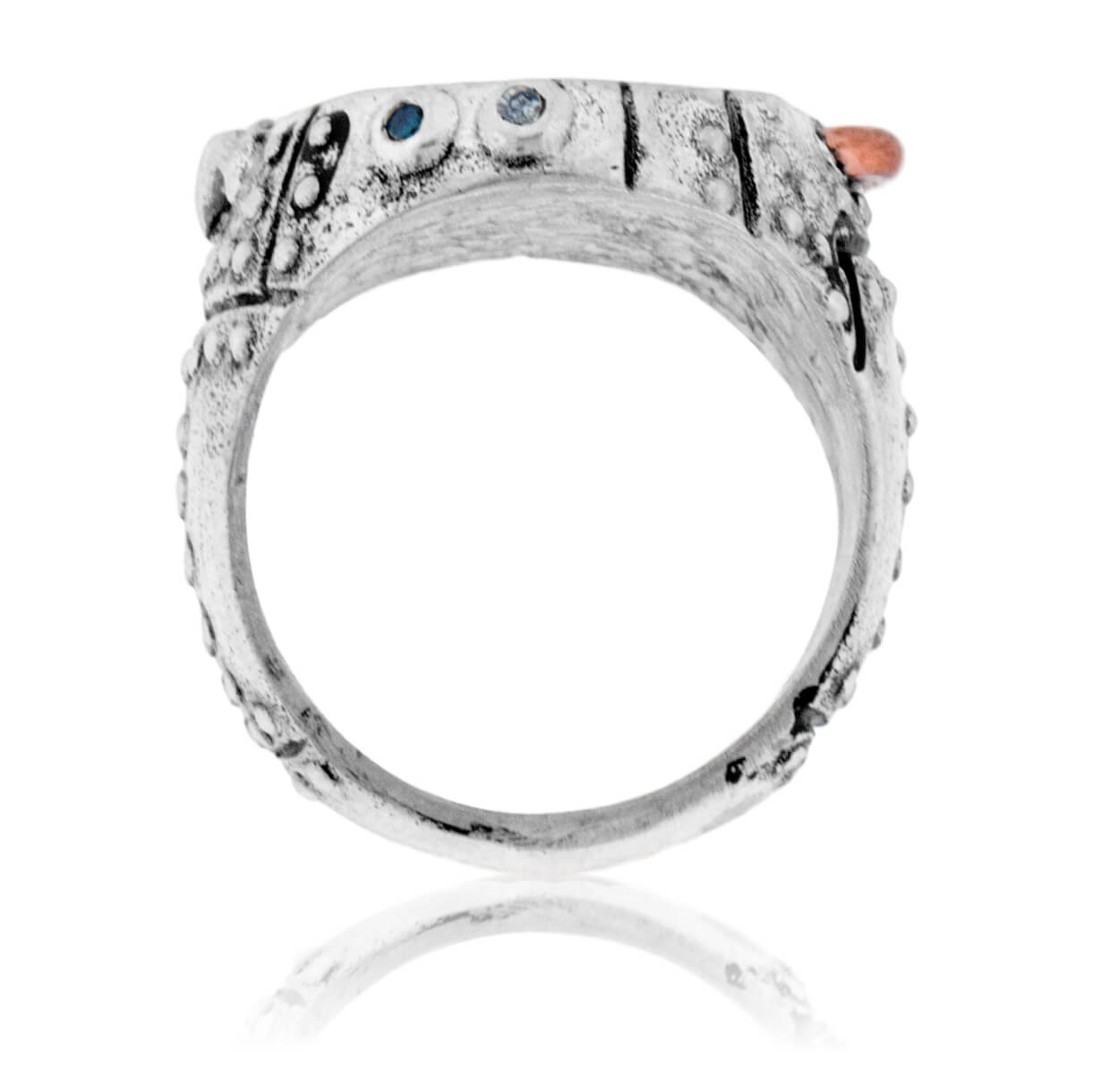 Wide Sterling Silver Steam Punk Ring with Watch Movement - Park City Jewelers