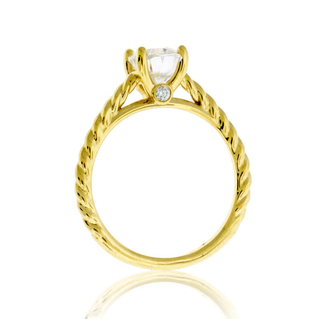 Woven Look Solitaire Moissanite Engagement Ring - Park City Jewelers