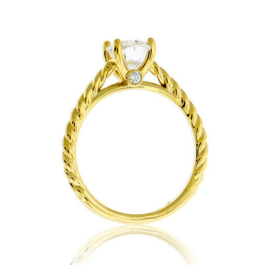 Woven Look Solitaire Moissanite Engagement Ring - Park City Jewelers