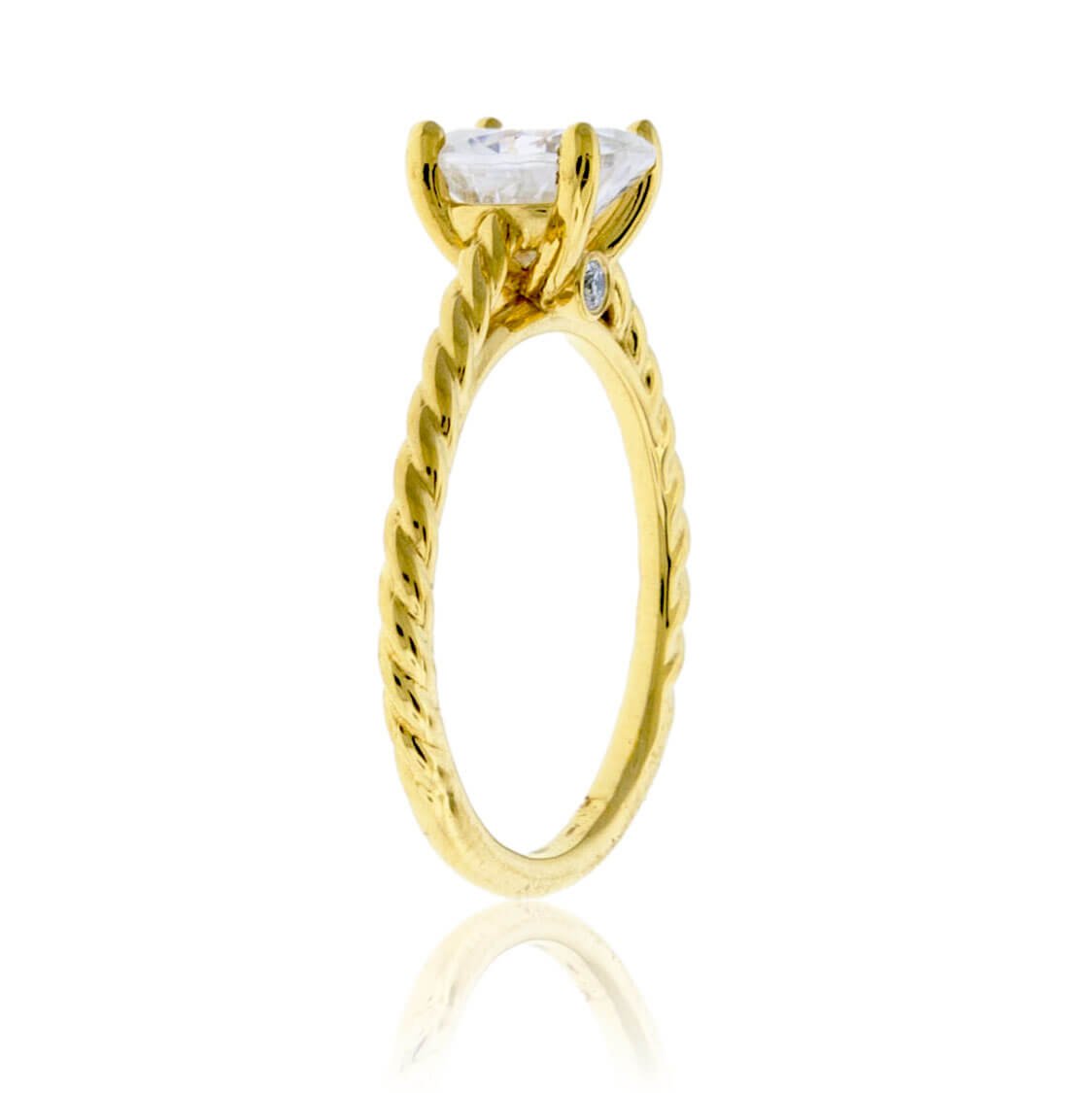 Woven Look Solitaire Moissanite Engagement Ring - Park City Jewelers