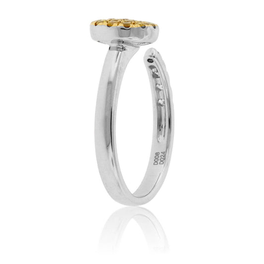 Yellow Diamond Cluster and Diamond Open Center Ring - Park City Jewelers