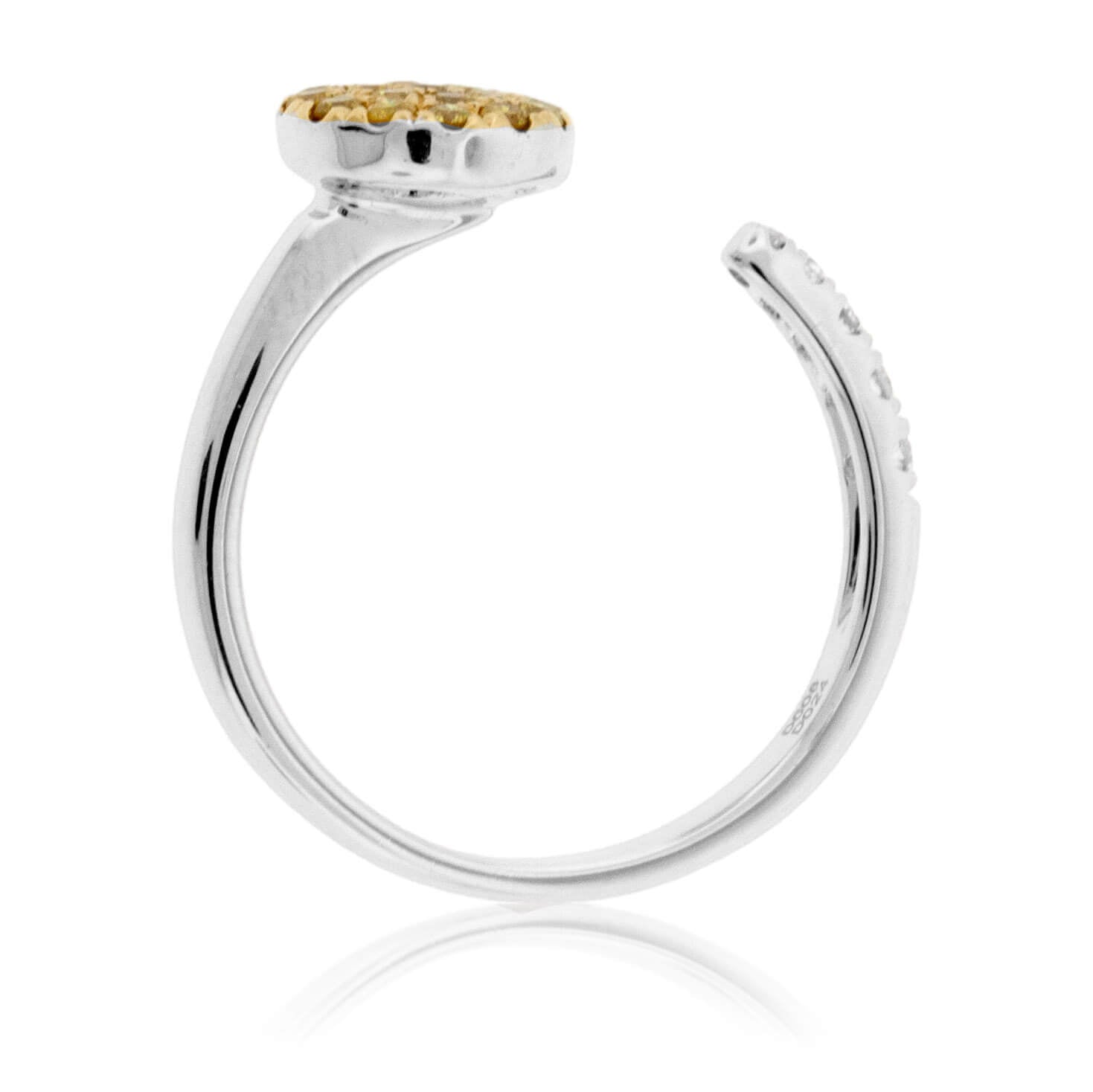 Yellow Diamond Cluster and Diamond Open Center Ring - Park City Jewelers