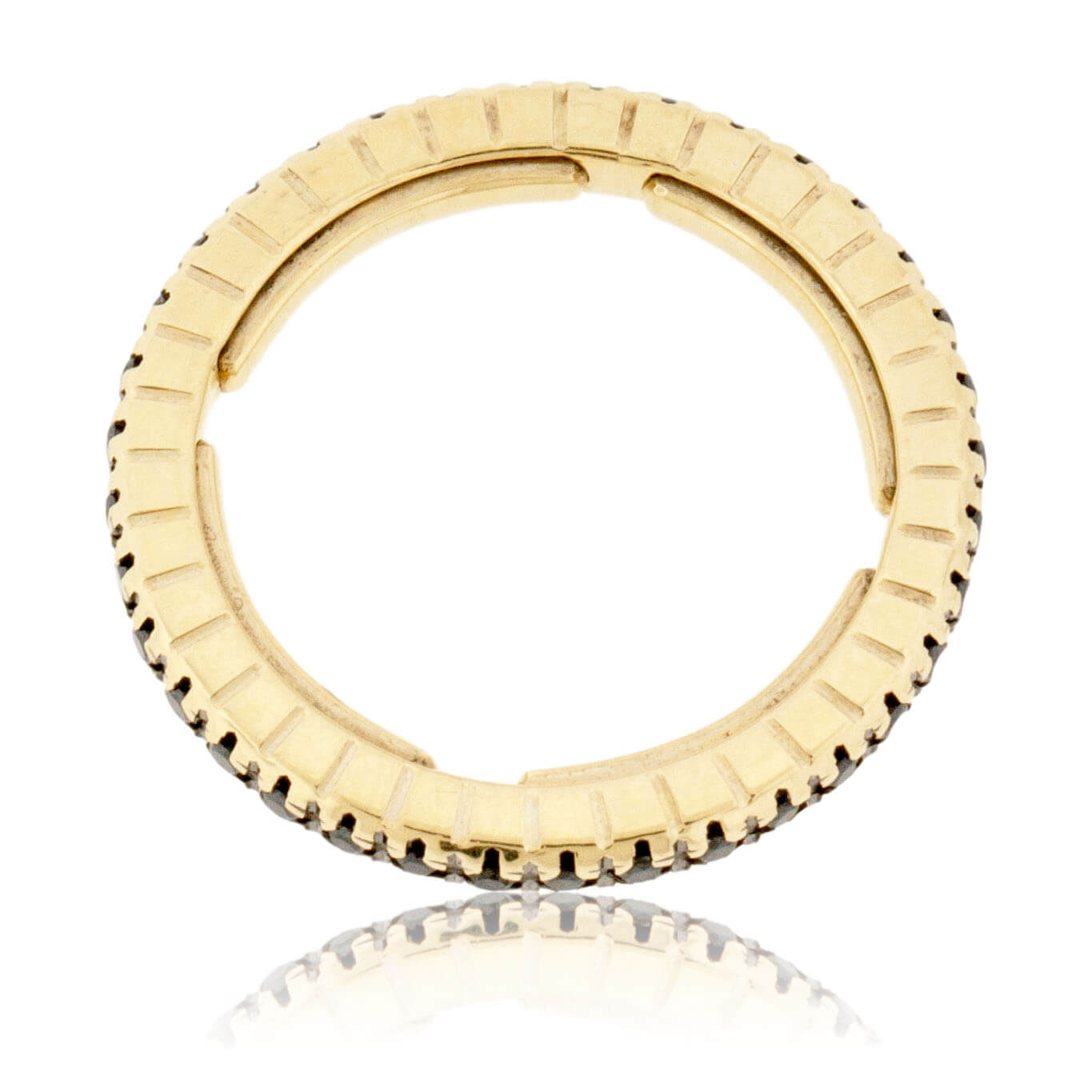 Yellow Gold Adjusting Black Diamond Eternity Band - Park City Jewelers