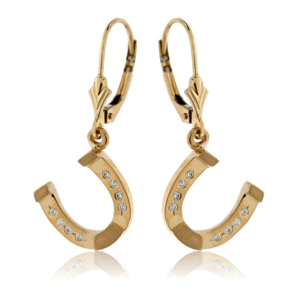 Yellow Gold and Diamond Dangle Horse Shoe Earrings – Park City Jewelers