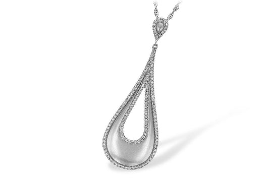Yellow Gold Diamond Tear Drop Pendant with Chain - Park City Jewelers