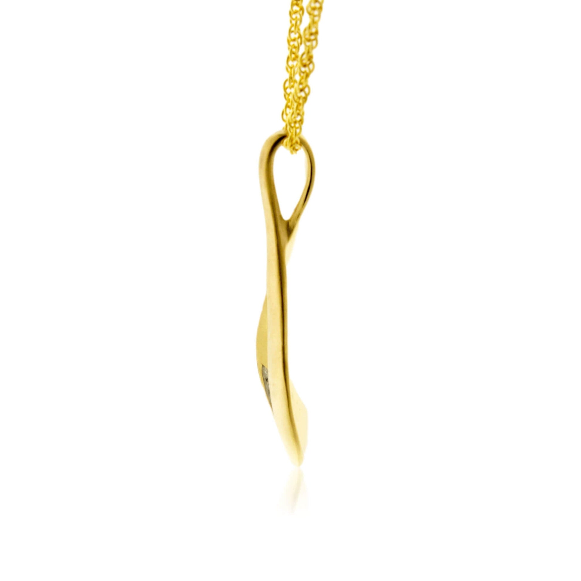 Yellow Gold Diamond Tear Drop Pendant with Chain - Park City Jewelers