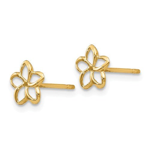 Gold on sale plumeria earrings