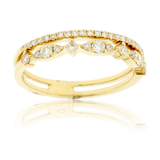 Yellow Gold Stackable Style Diamond Ring - Park City Jewelers