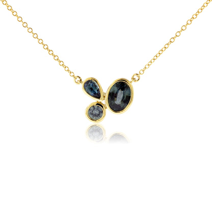 Three Montana Sapphire Bezel Pendant