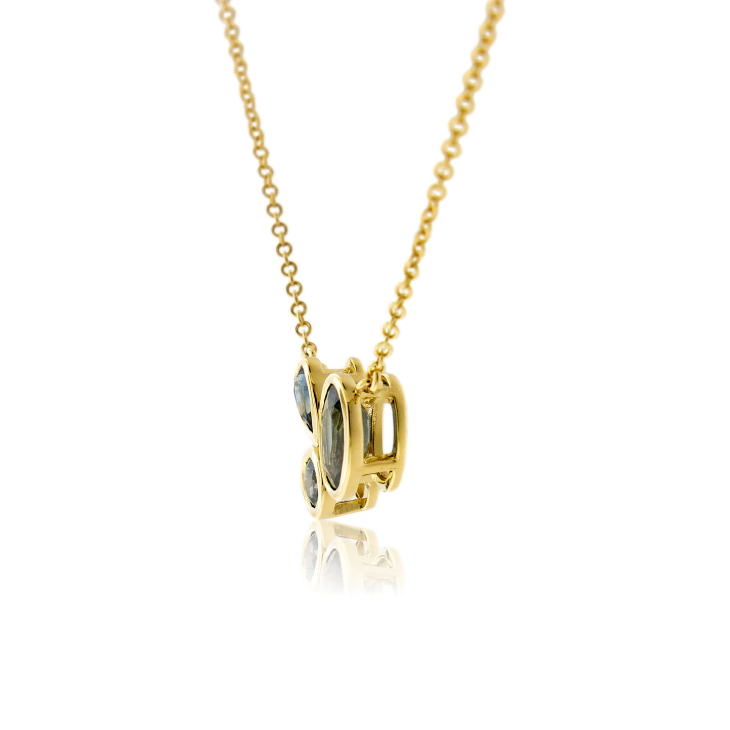 Three Montana Sapphire Bezel Pendant