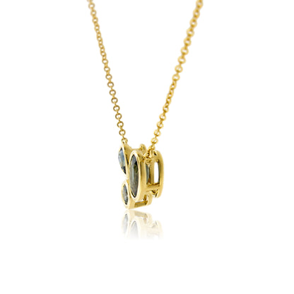 Three Montana Sapphire Bezel Pendant