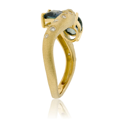 Montana Sapphire and Diamond Confetti Style Ring