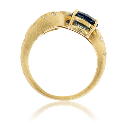 Montana Sapphire and Diamond Confetti Style Ring