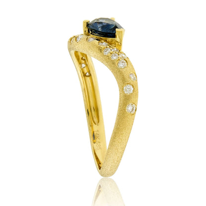 Montana Sapphire and Diamond Confetti Style Ring