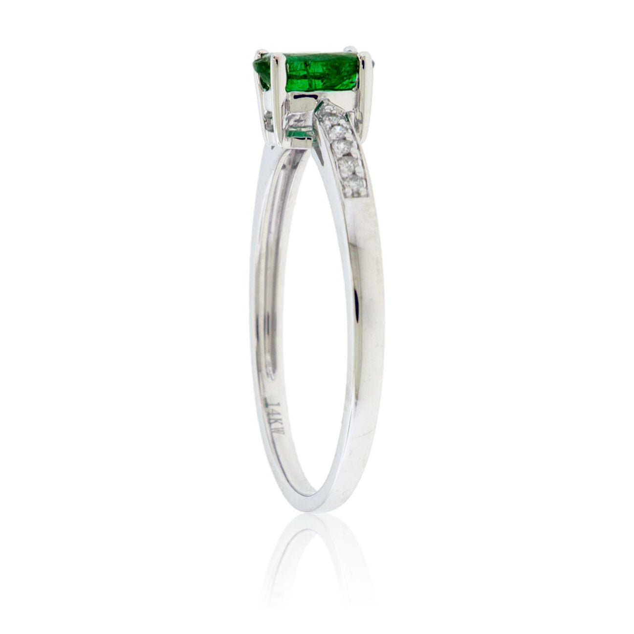 14KW Emerald & Diamond Ring - Park City Jewelers