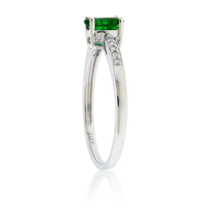 14KW Emerald & Diamond Ring - Park City Jewelers