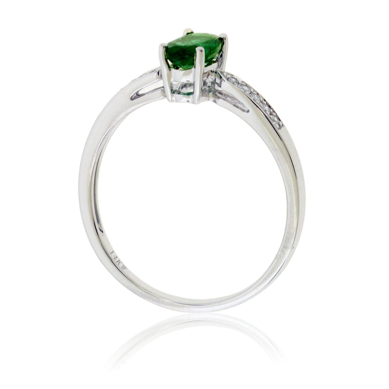 14KW Emerald & Diamond Ring - Park City Jewelers