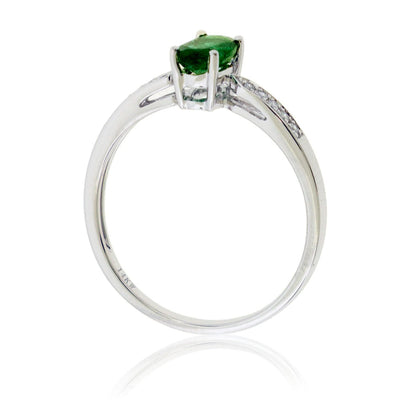 14KW Emerald & Diamond Ring - Park City Jewelers